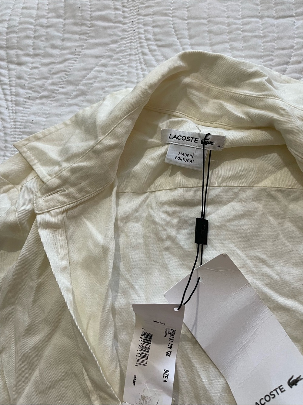 Lacoste Women's Cream Collared Lightweight Jacket
